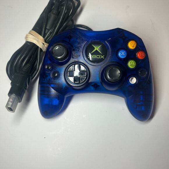 Original Xbox OEM Controller S Type X08-69873 w/ Breakaway Cable- Blue - Picture 1 of 5